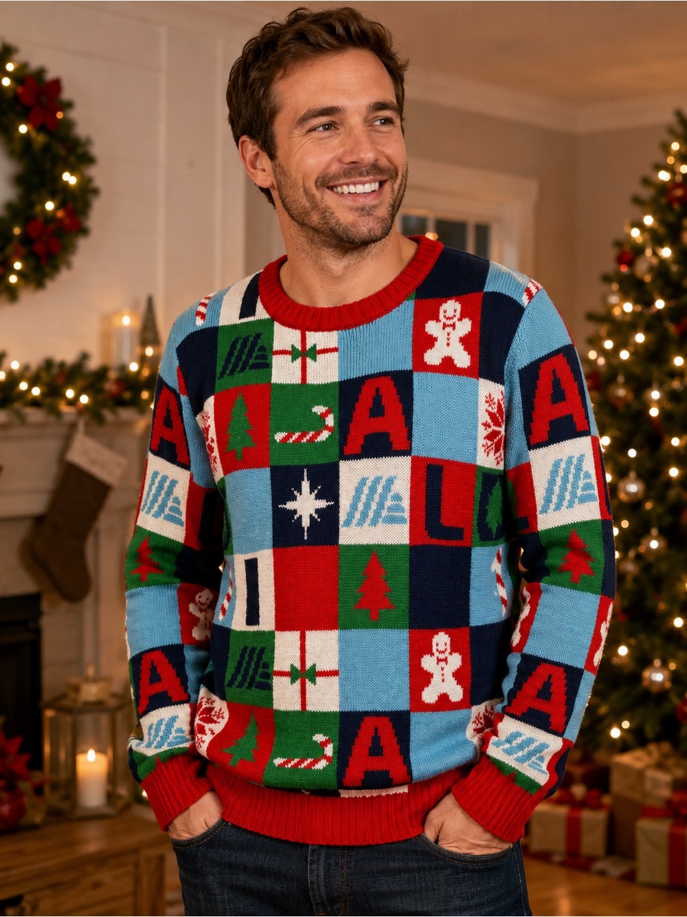 Ugly Christmas Sweater Aldi Gear Unisex Sz M Holiday Limited Edition